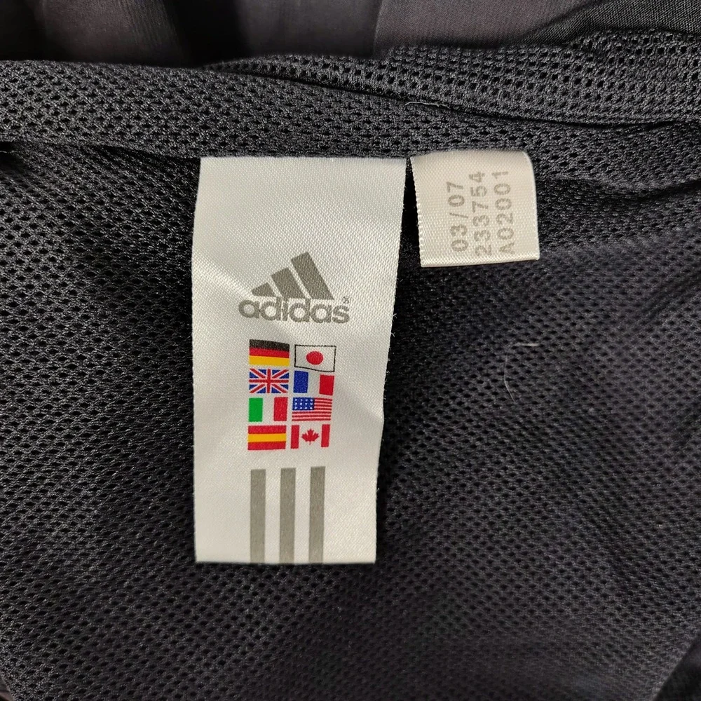 Adidas Climaproof Full-Zip Windbreaker Jacket Black XL 3-Stripe Mesh Lined